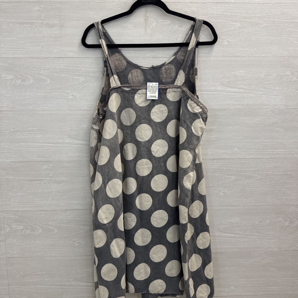 Magnolia Pearl Grey/ Cream Polka Dot Sleeveless Shift Dress One Size