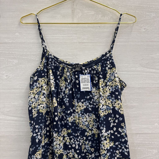 As U Wish Navy/ Multi Floral Print Shift Dress Small