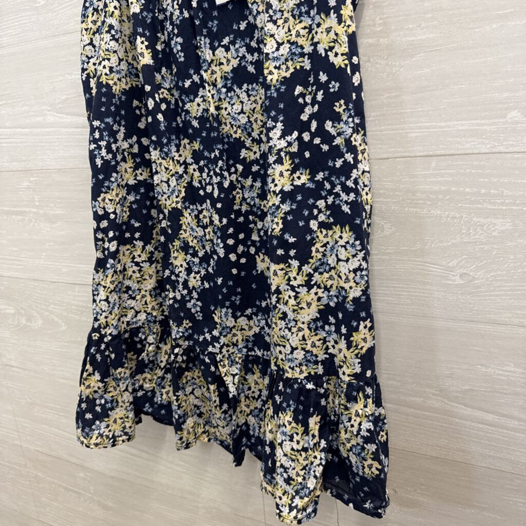 As U Wish Navy/ Multi Floral Print Shift Dress Small