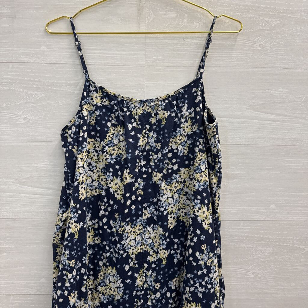 As U Wish Navy/ Multi Floral Print Shift Dress Small