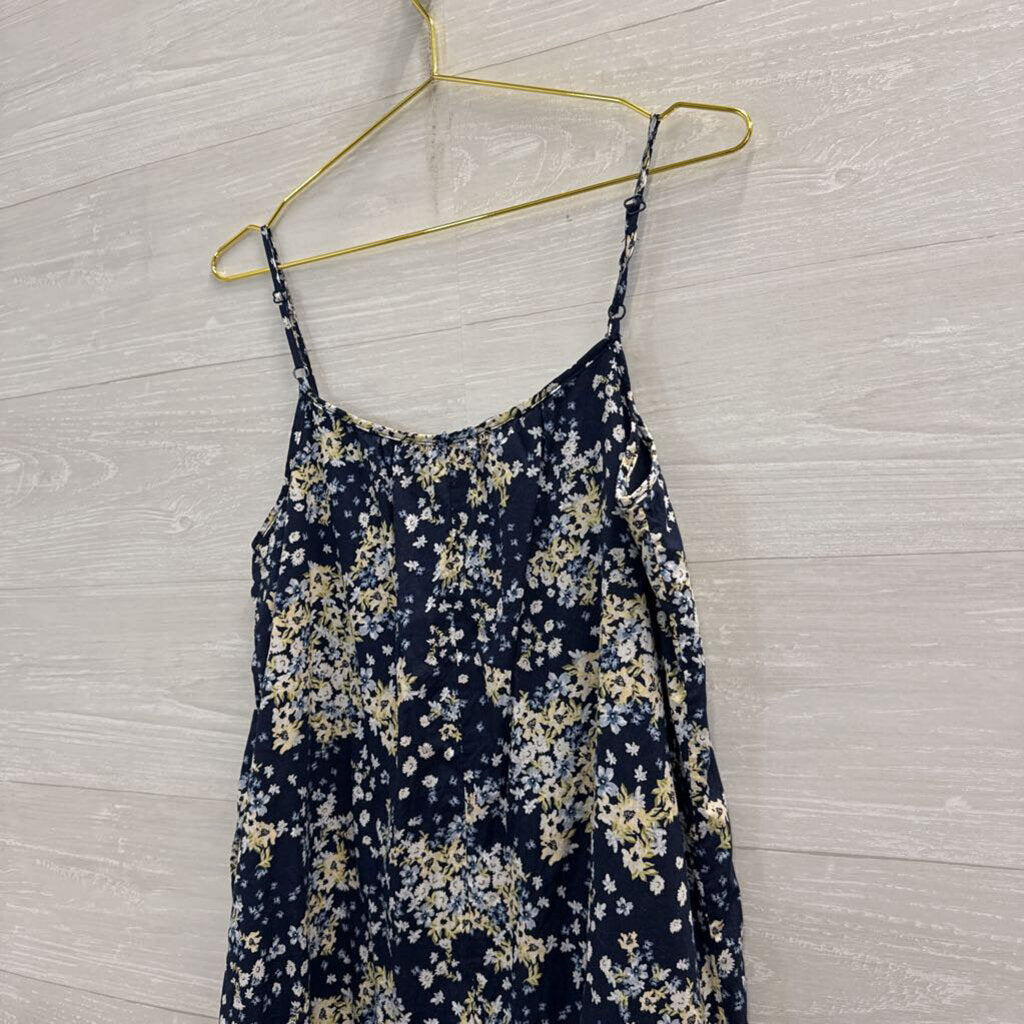 As U Wish Navy/ Multi Floral Print Shift Dress Small