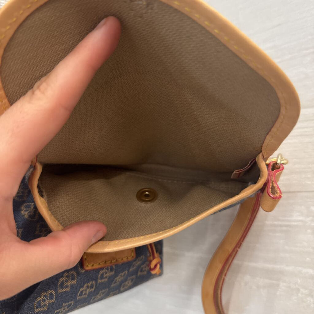 Dooney and Bourke Blue Denim Logo Shoulder Purse