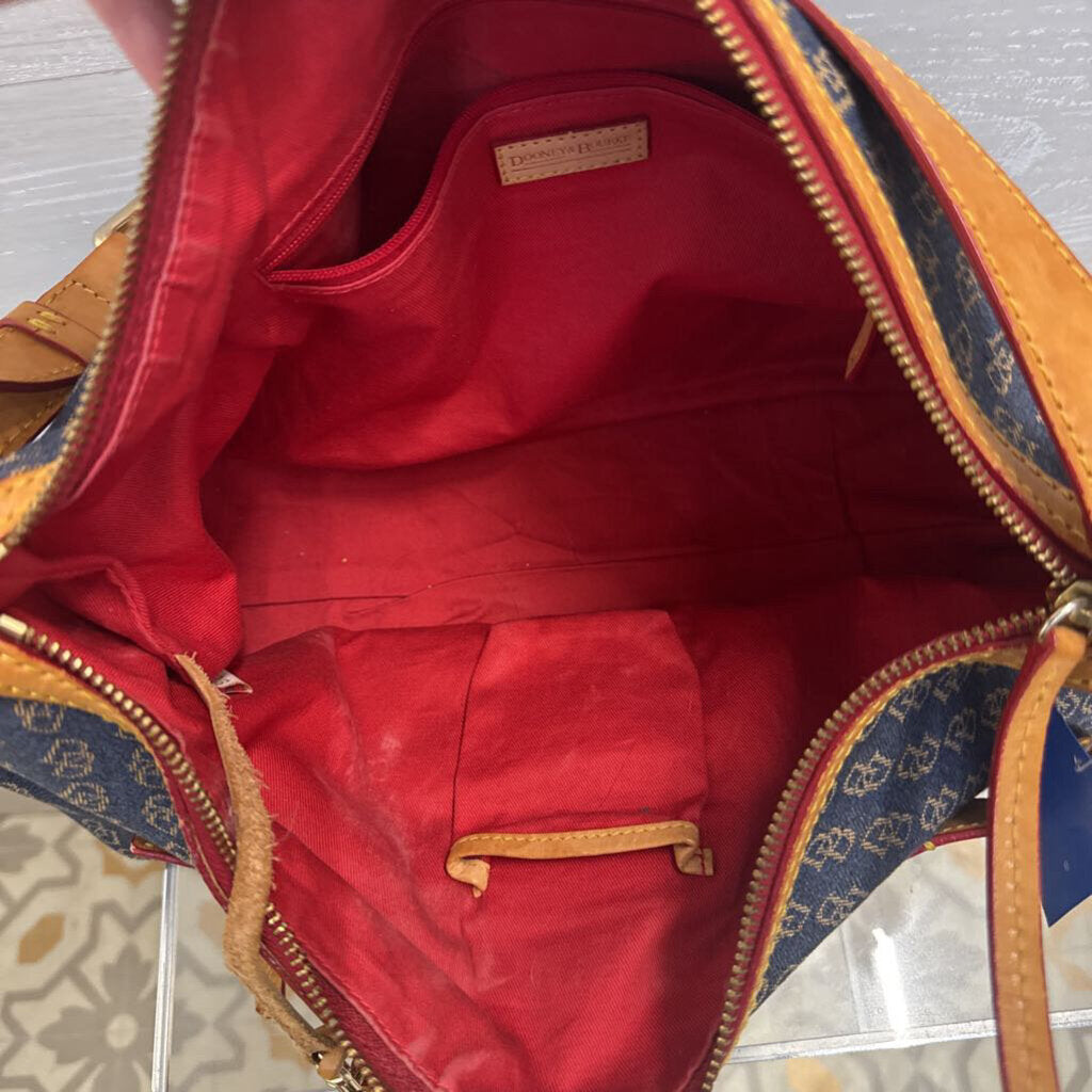Dooney and Bourke Blue Denim Logo Shoulder Purse