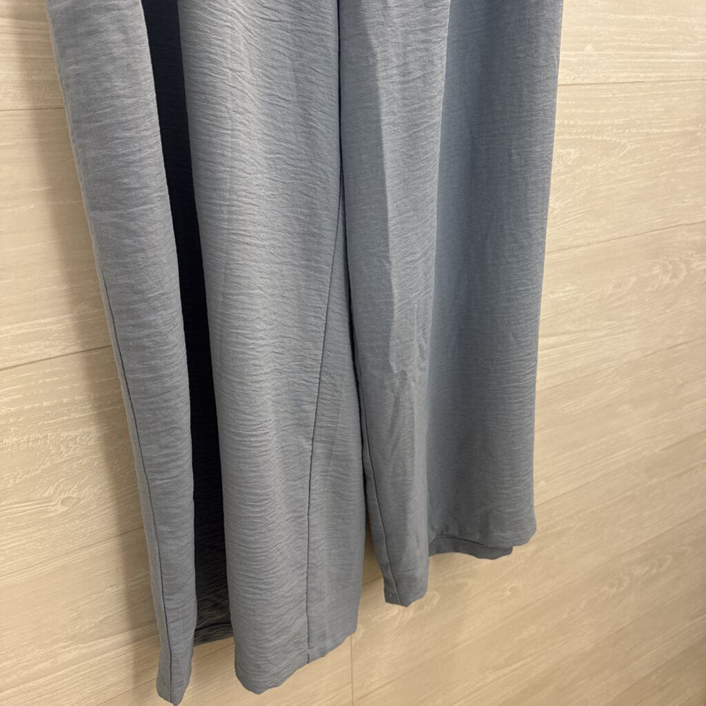Blue Wide Leg Pull On Pants 2X