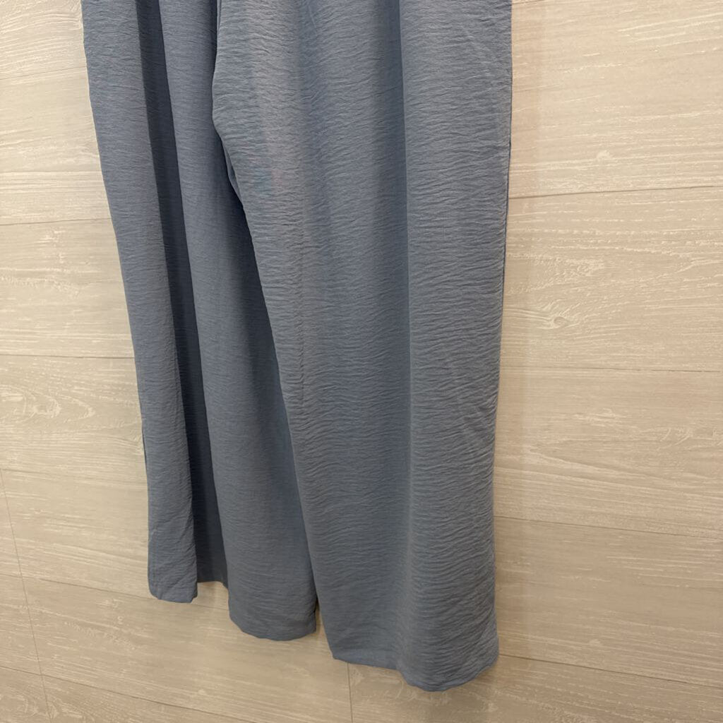 Blue Wide Leg Pull On Pants 2X