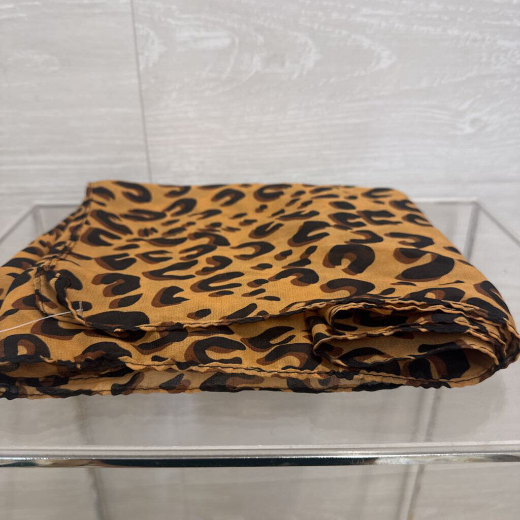 Brown/ Black Leopard Print Lightweight Scarf