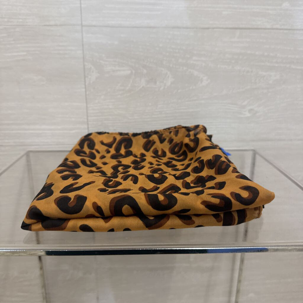 Brown/ Black Leopard Print Lightweight Scarf