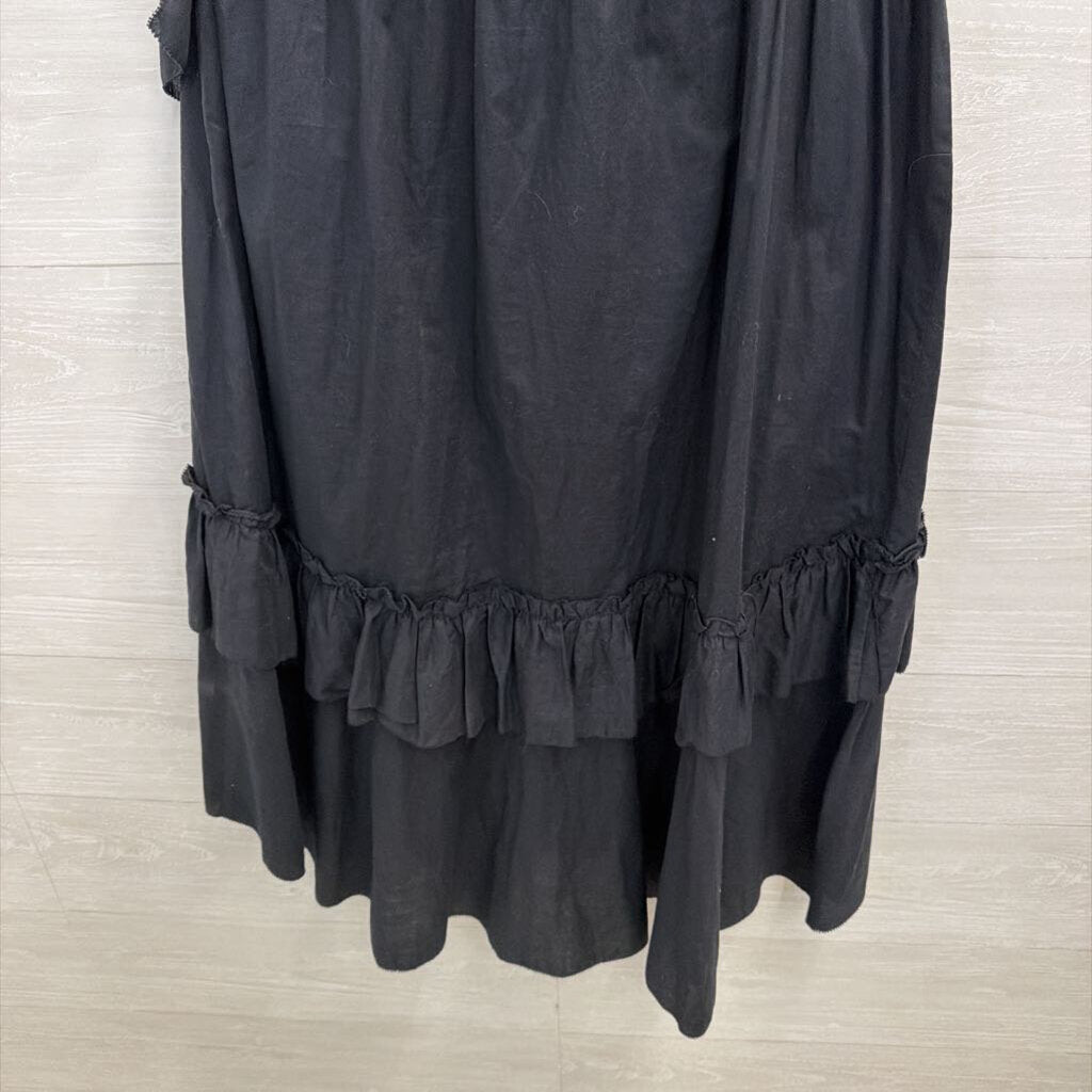 W by Worth Black Ruffle One Shoulder Maxi Dress 8