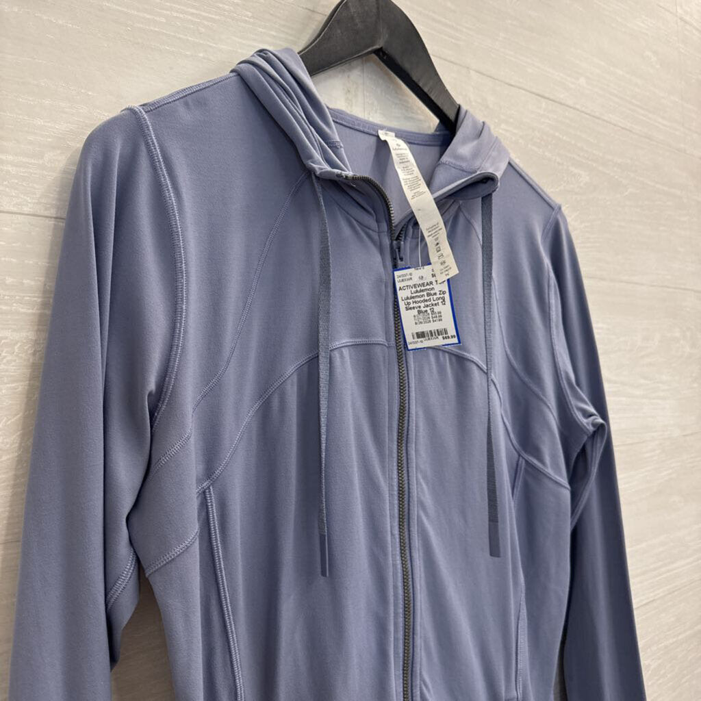Lululemon Blue Zip Up Hooded Long Sleeve Jacket 12