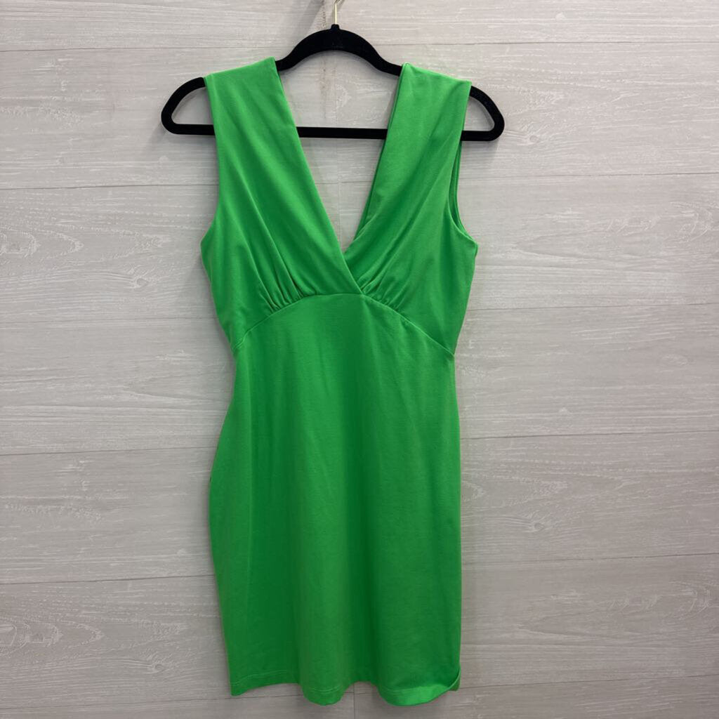 Susana Monaco Green V Neck Sleeveless Mini Dress Medium