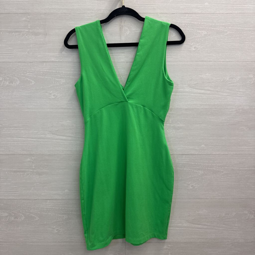 Susana Monaco Green V Neck Sleeveless Mini Dress Medium