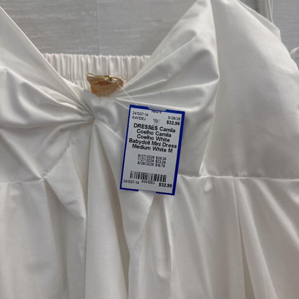 Camila Coelho White Babydoll Mini Dress Medium