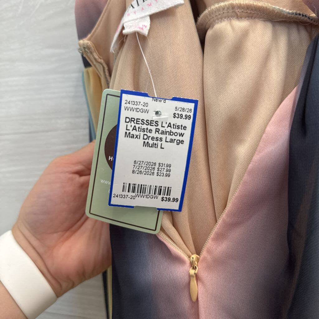 L'Atiste Rainbow Maxi Dress Large