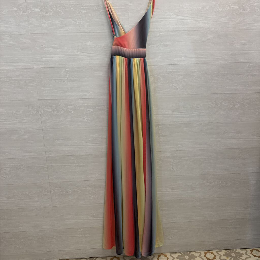 L'Atiste Rainbow Maxi Dress Large