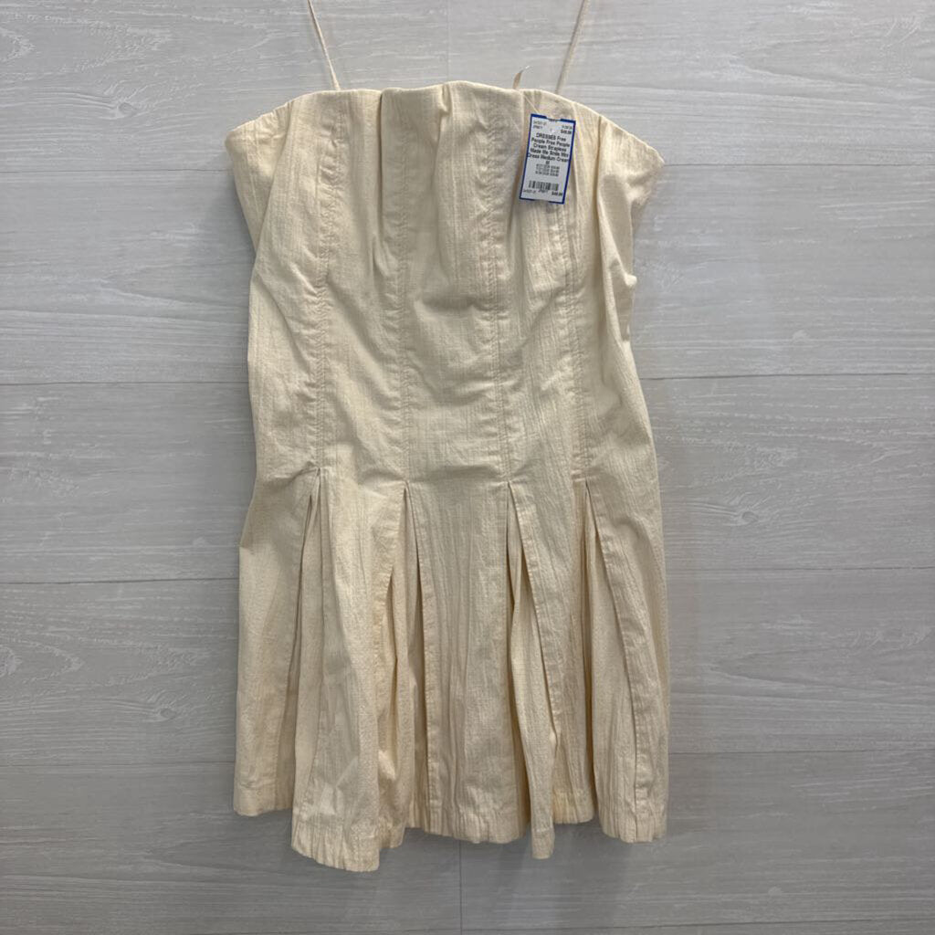 Free People Cream Strapless Made Me Smile Mini Dress Medium