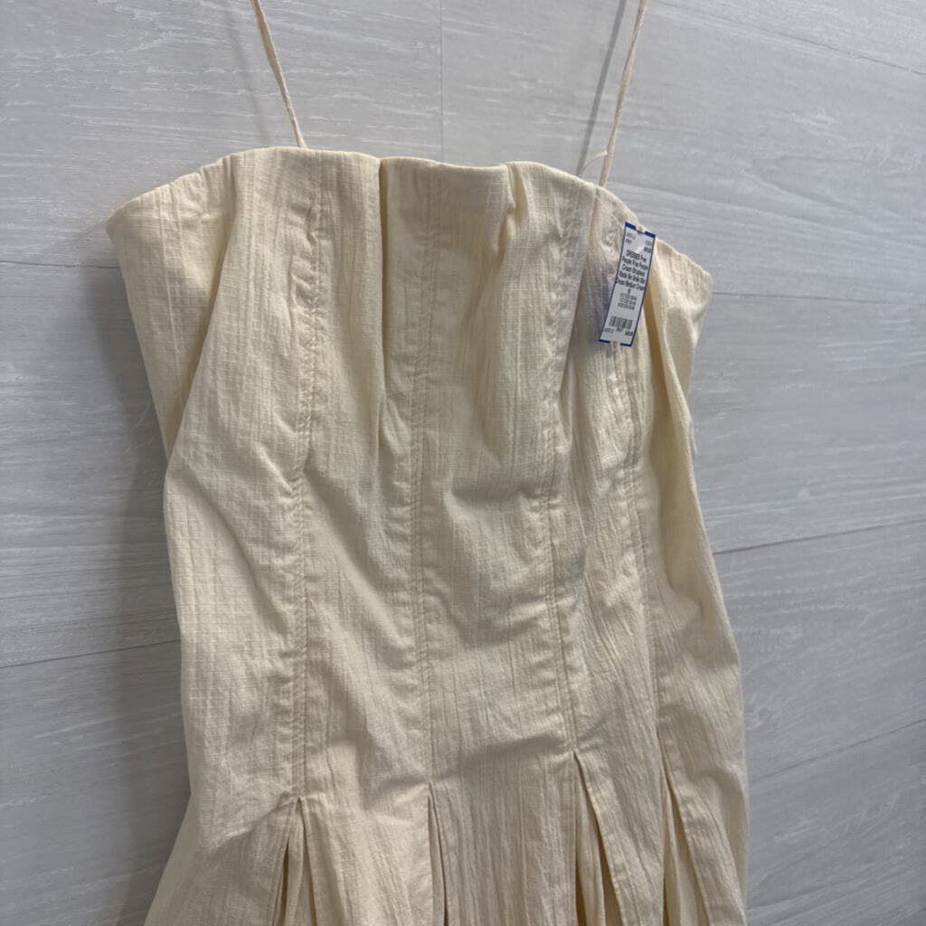 Free People Cream Strapless Made Me Smile Mini Dress Medium