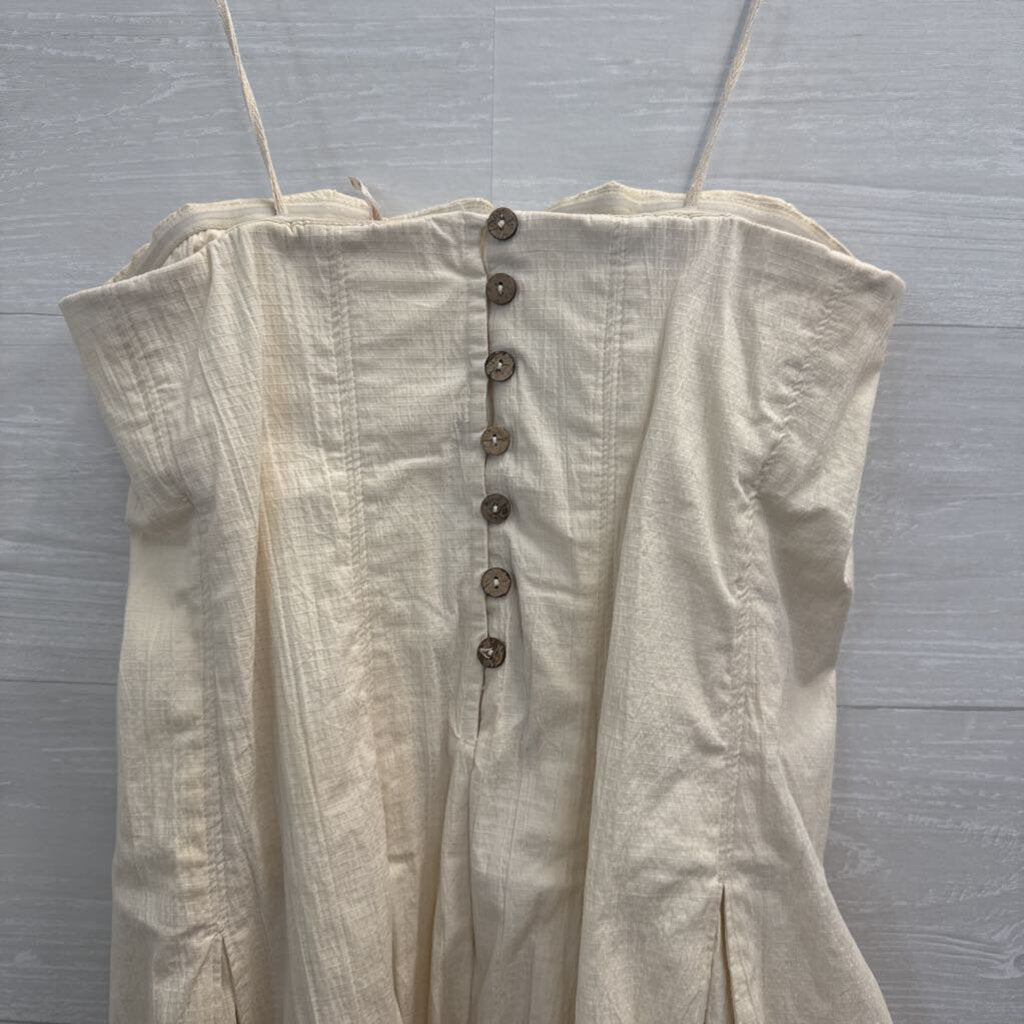 Free People Cream Strapless Made Me Smile Mini Dress Medium