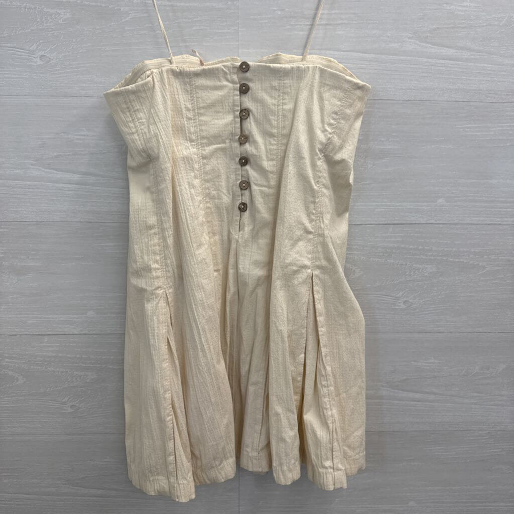 Free People Cream Strapless Made Me Smile Mini Dress Medium
