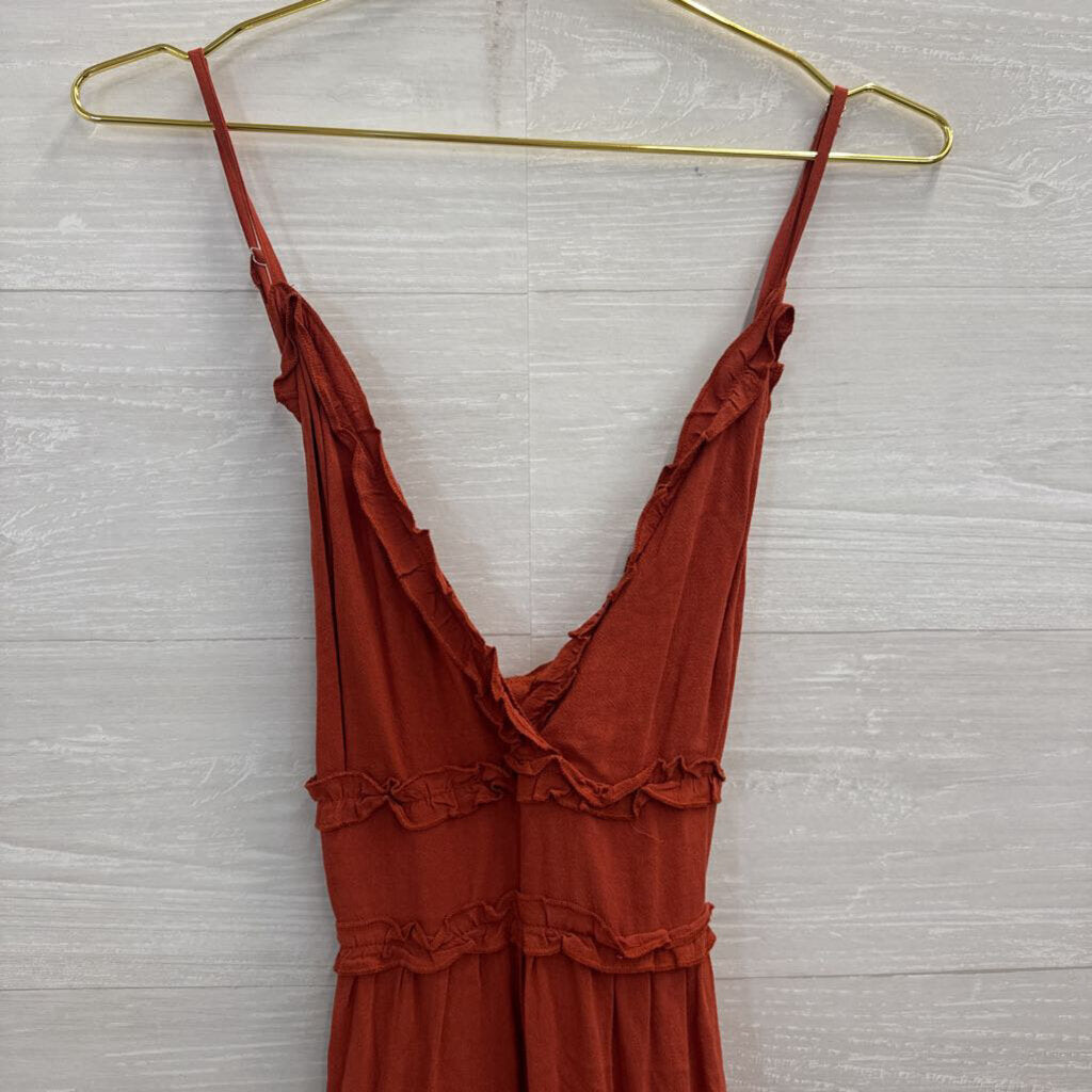 Storia Orange Tiered Dress Small