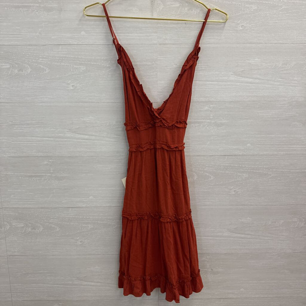 Storia Orange Tiered Dress Small