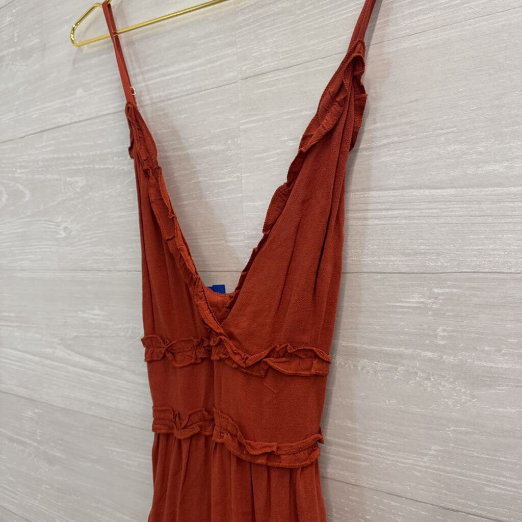 Storia Orange Tiered Dress Small