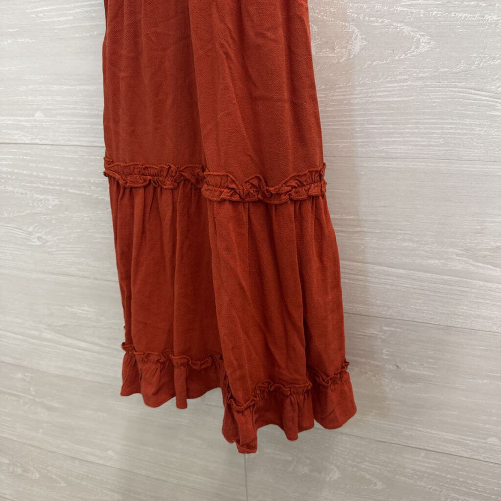 Storia Orange Tiered Dress Small