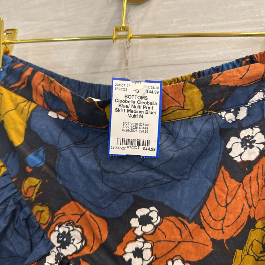 Cleobella Blue/ Multi Print Skirt Medium