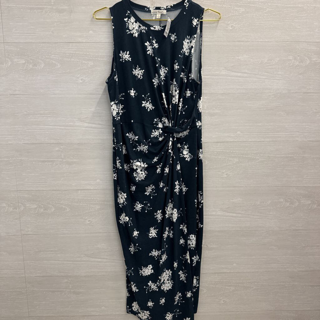 Nine Britton Navy/ White Print Sleeveless Midi Dress Extra Large