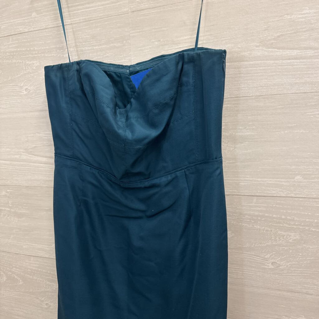 J Crew Teal Strapless Dress 14