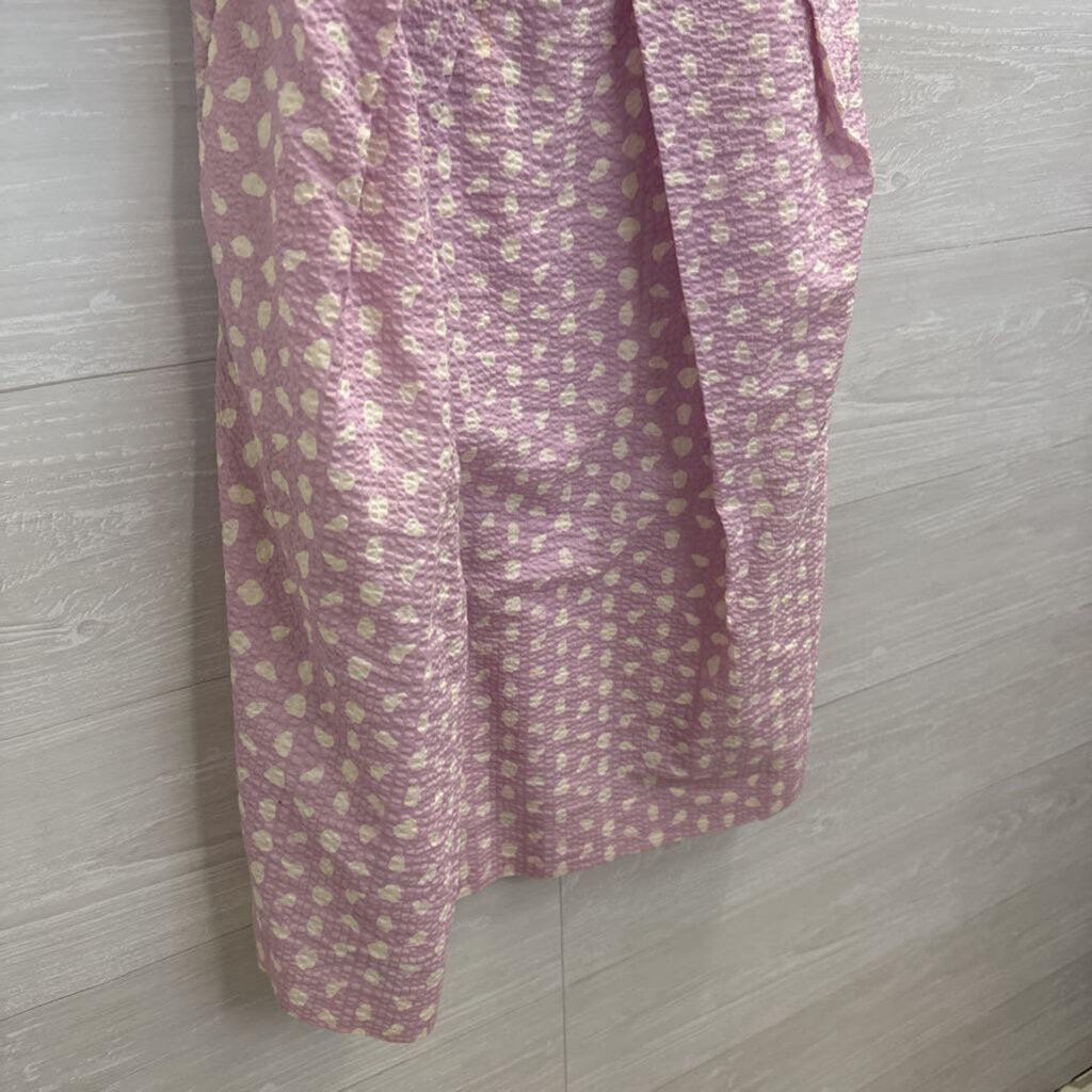 J Crew Purple/ White Dot Print Strapless Dress 10