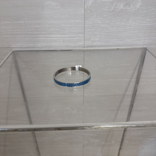 Silver/ Blue Bangle Bracelet