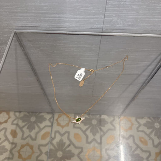 Elizabeth Stone Gold/ Green Stone Pendant Necklace