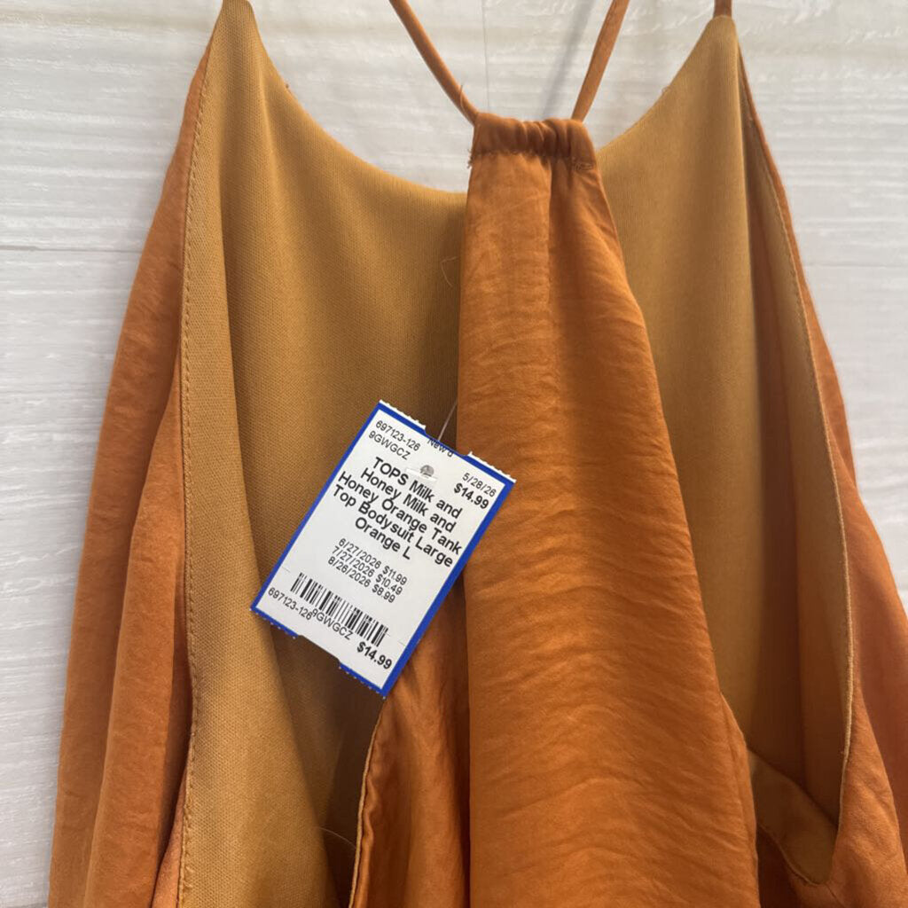 Milk and Honey Orange Tank Top Bodysuit Large