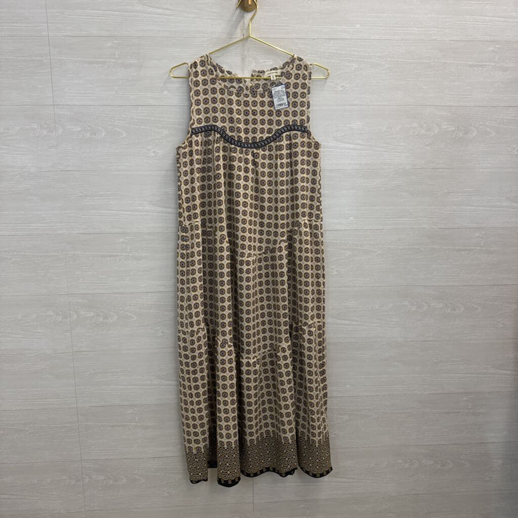 Max Studio White/ Black/ Yellow Print Sleeveless Maxi Dress Small