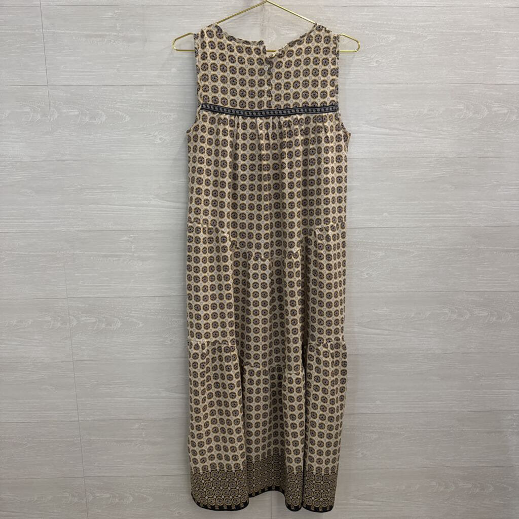 Max Studio White/ Black/ Yellow Print Sleeveless Maxi Dress Small