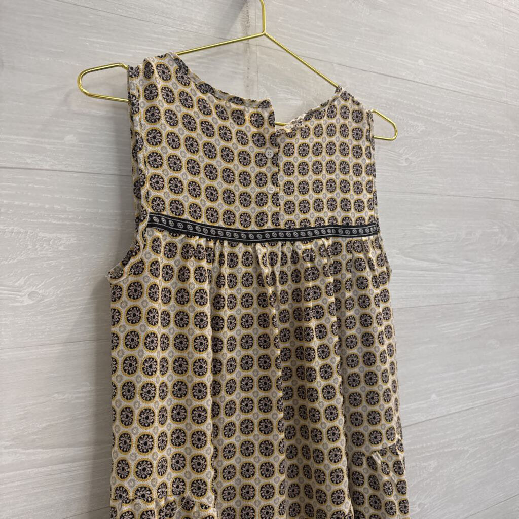 Max Studio White/ Black/ Yellow Print Sleeveless Maxi Dress Small