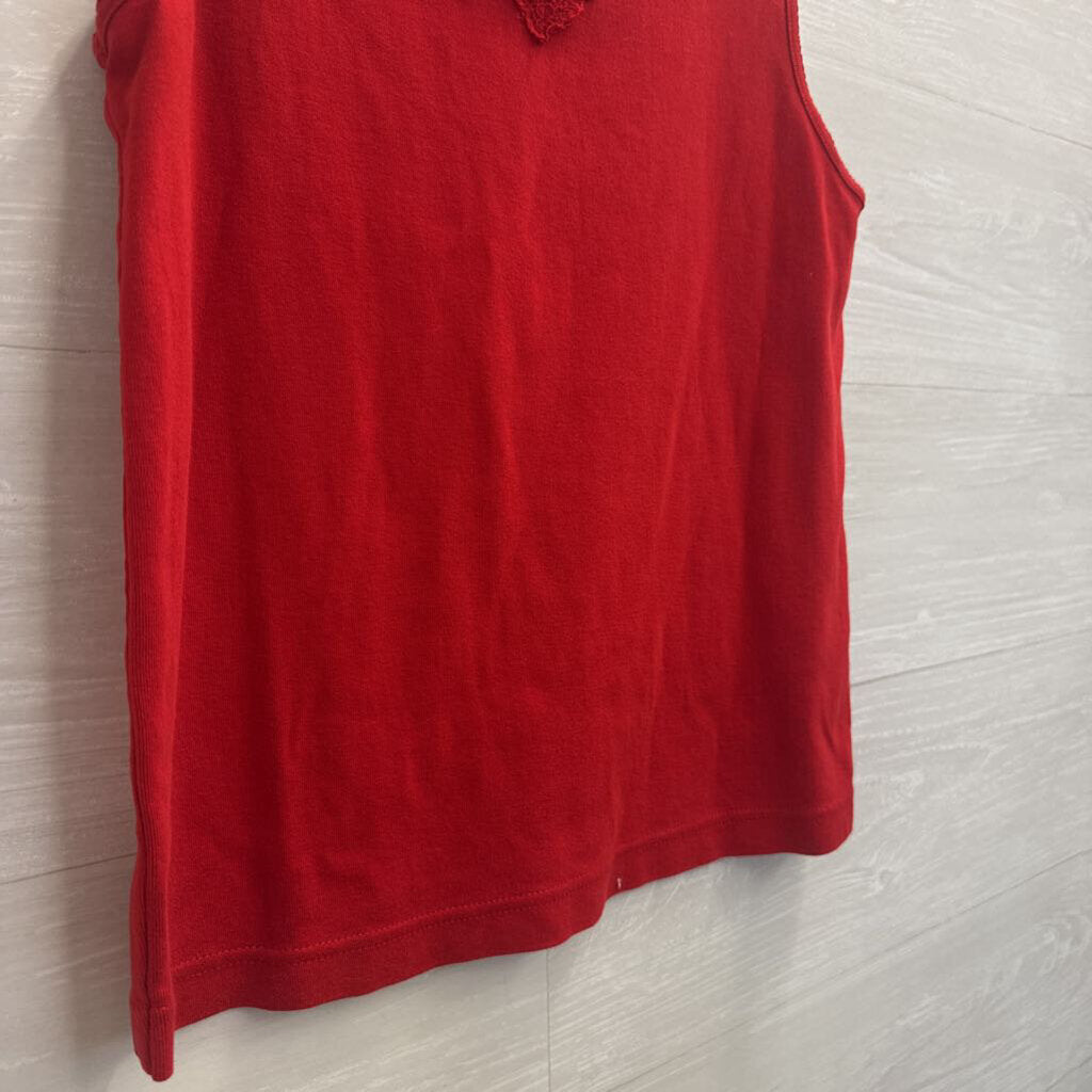 Karen Scott Red Lace Trim Tank Top Small Petite