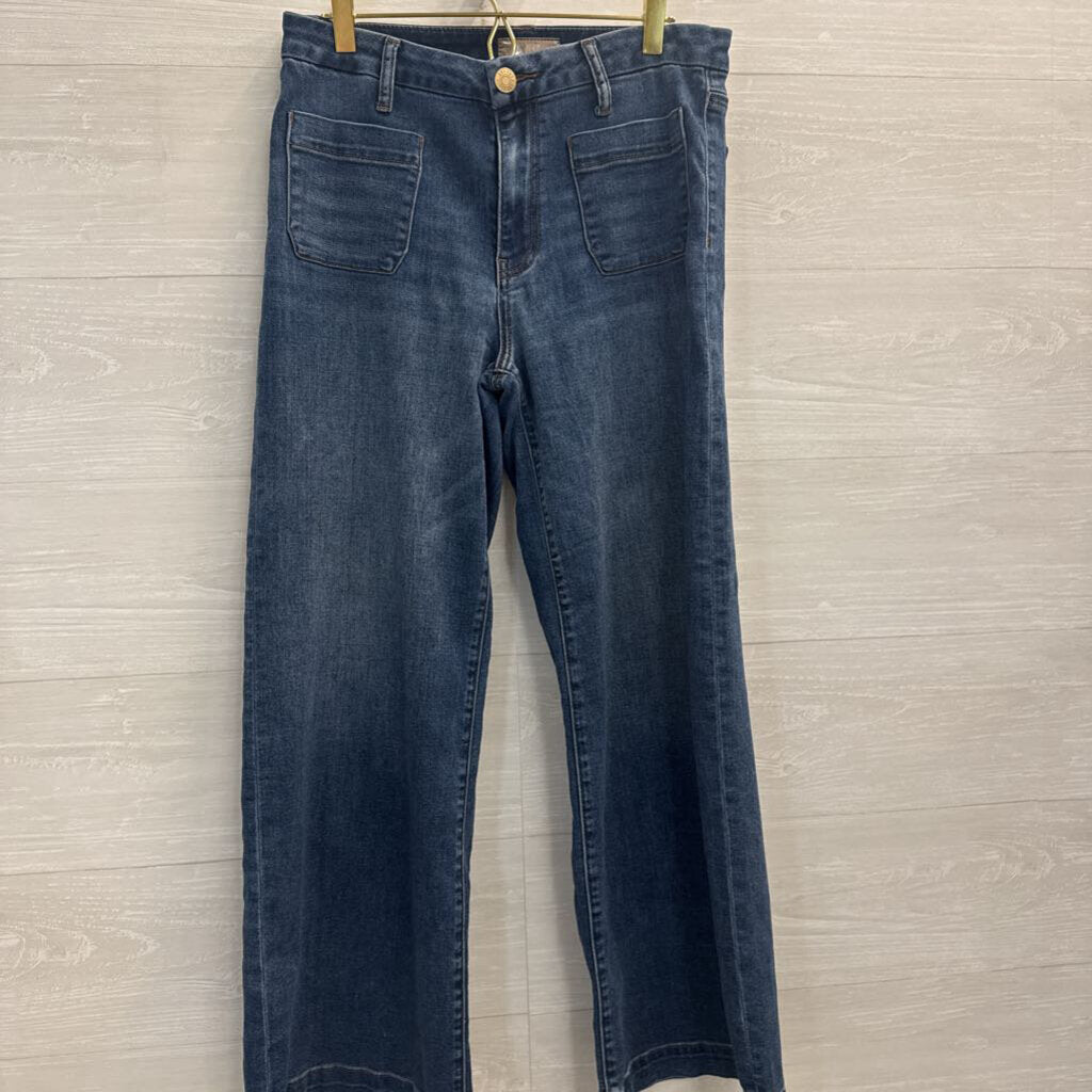 Kut Dark Wash High Waisted Wide Leg Jeans 4