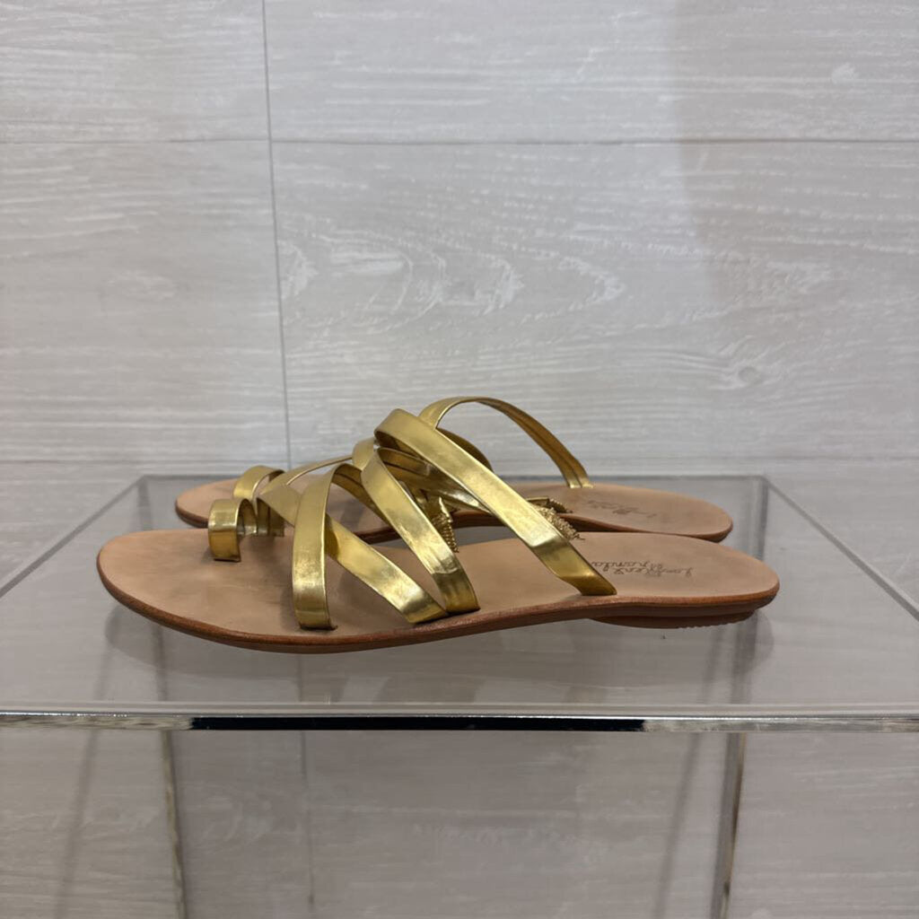 Loeffler Randall Gold Strappy Sandals 8.5