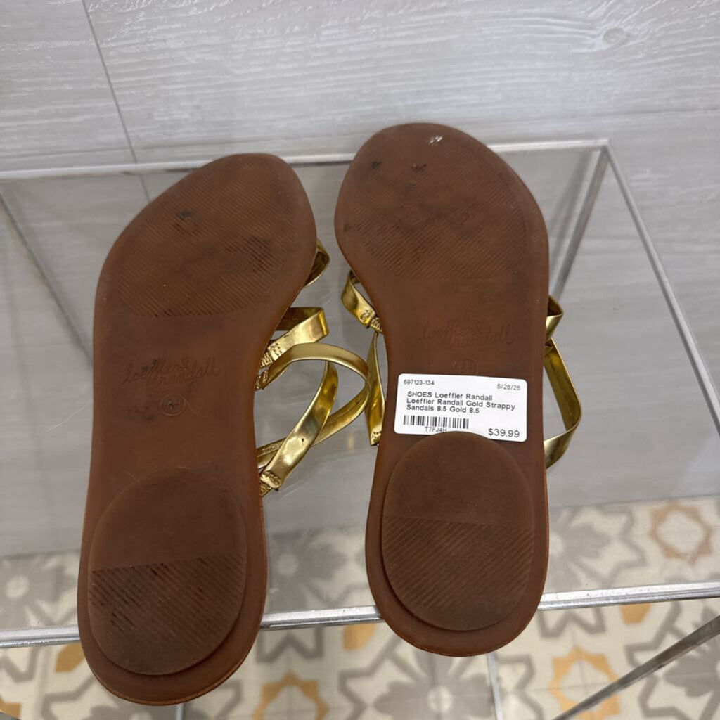 Loeffler Randall Gold Strappy Sandals 8.5