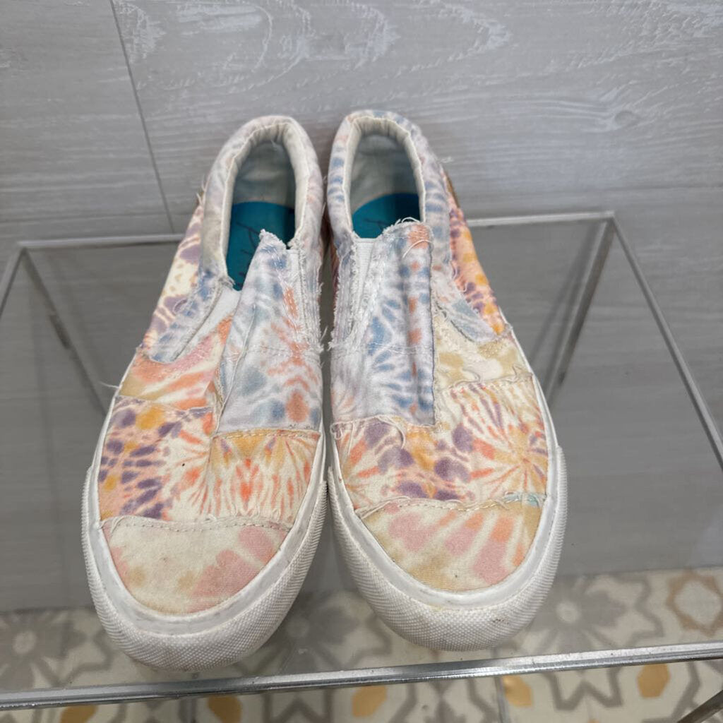 Blowfish White/ Multi Tie Dye Maddox Slip On Sneakers 8.5