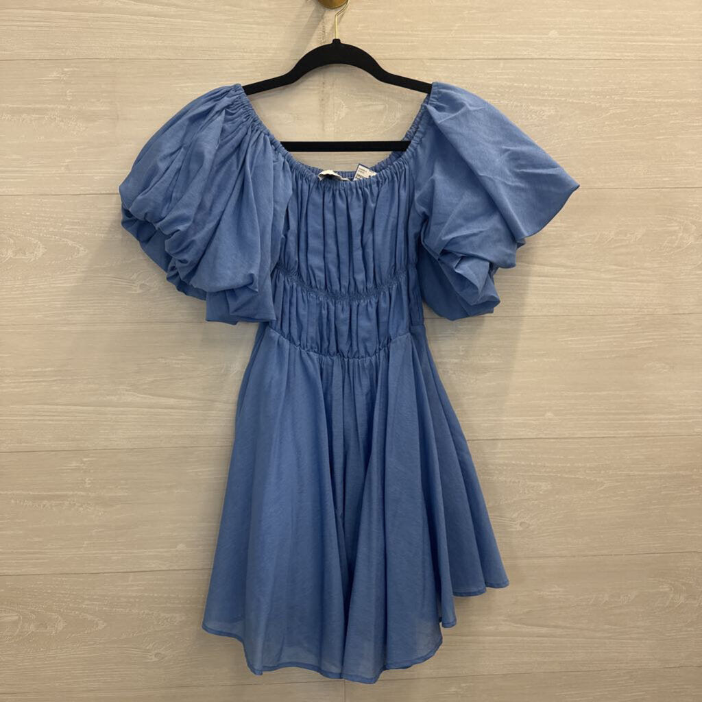 Princess Polly Blue Short Puff Sleeve Dress 4