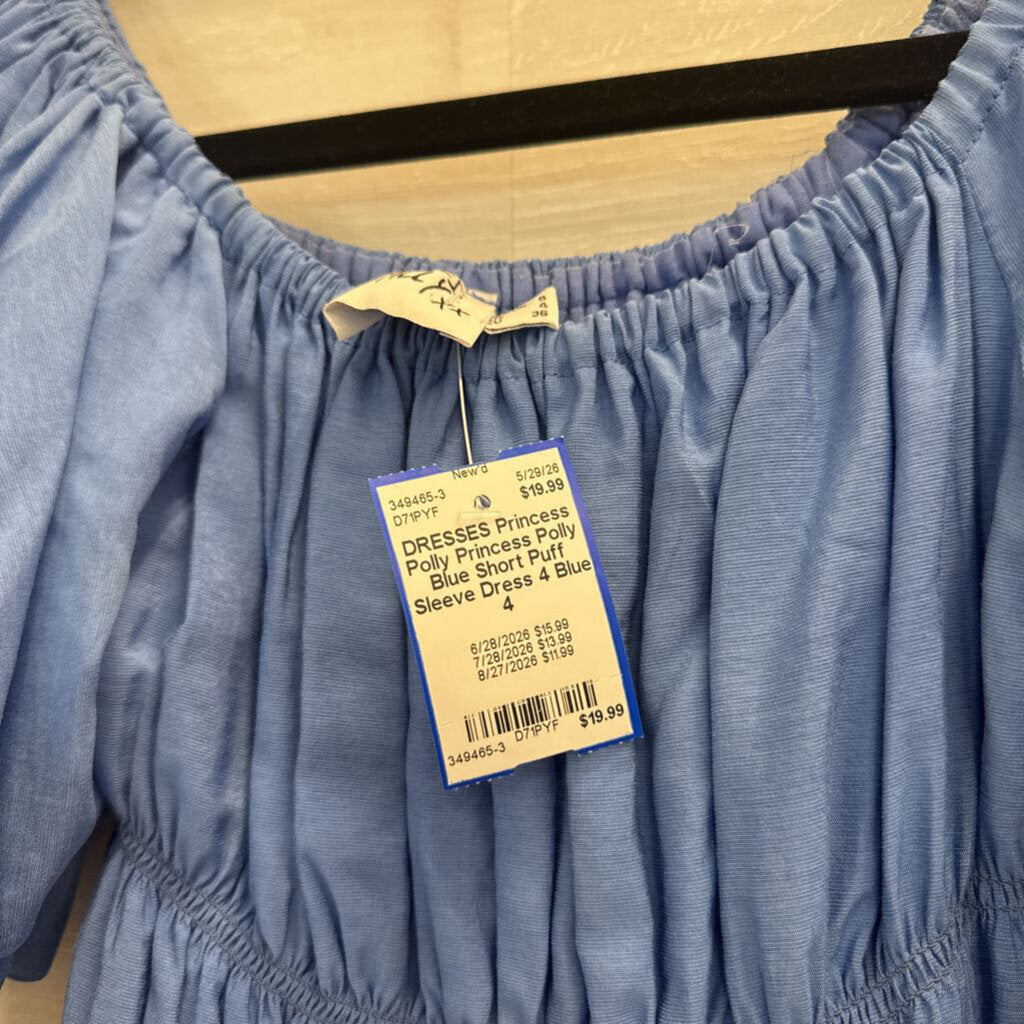 Princess Polly Blue Short Puff Sleeve Dress 4
