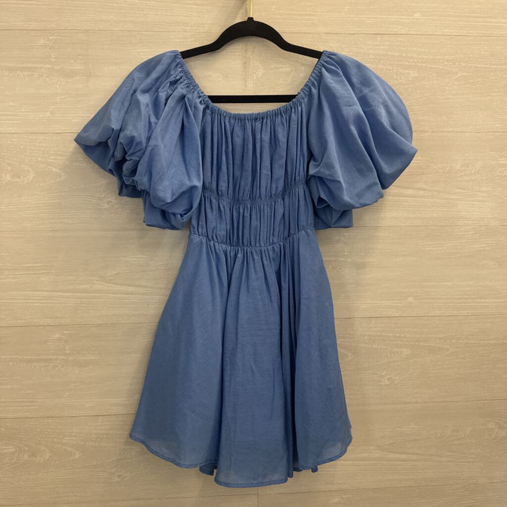 Princess Polly Blue Short Puff Sleeve Dress 4