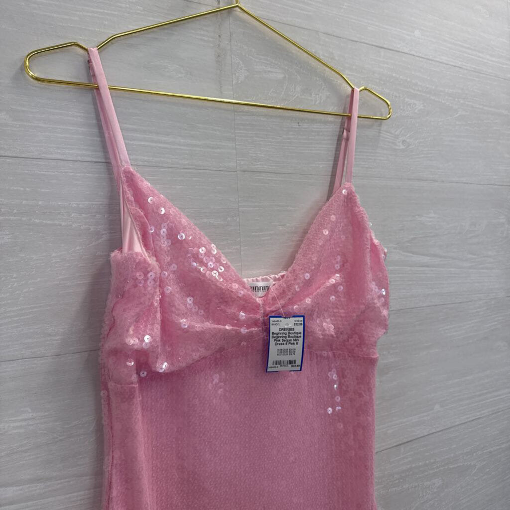 Beginning Boutique Pink Sequin Mini Dress 6