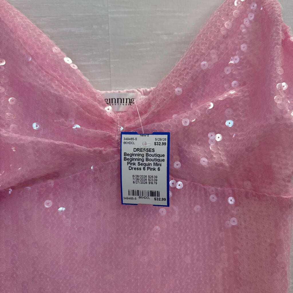Beginning Boutique Pink Sequin Mini Dress 6