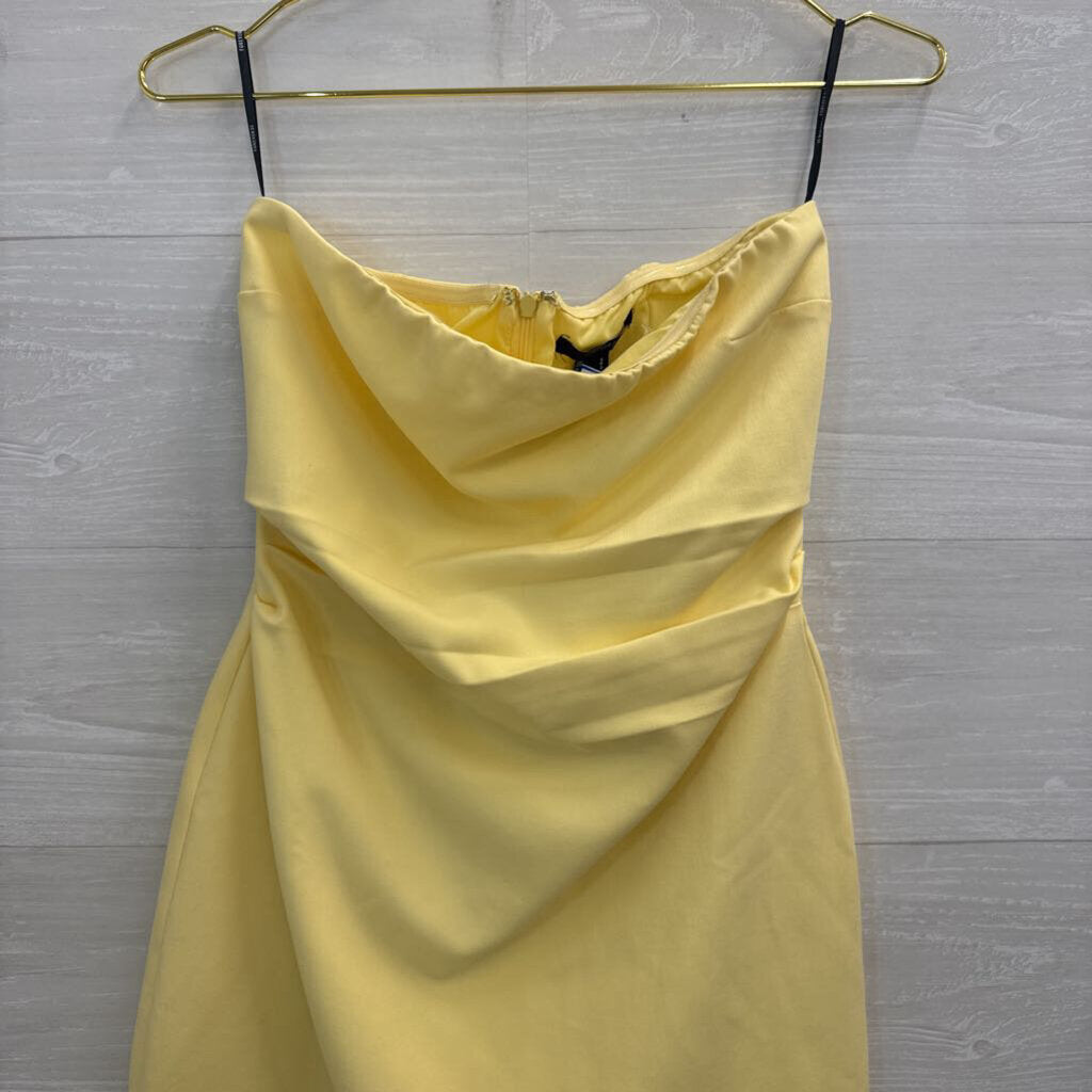 Yellow Strapless Mini Dress Small