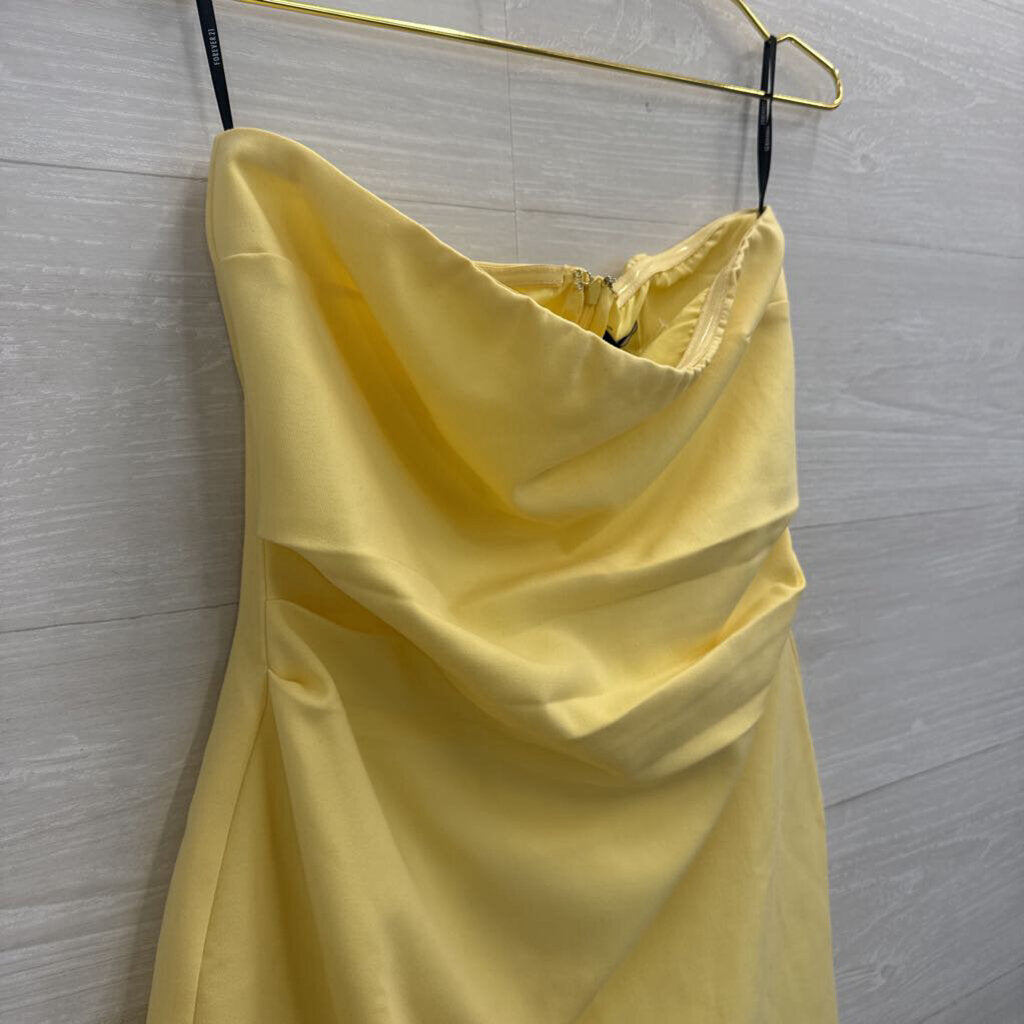 Yellow Strapless Mini Dress Small