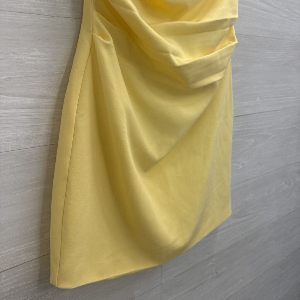 Yellow Strapless Mini Dress Small
