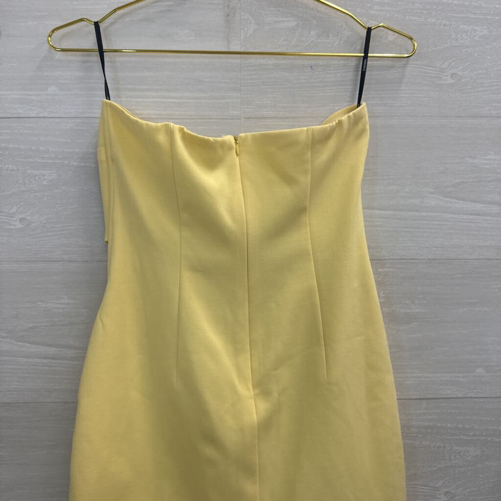 Yellow Strapless Mini Dress Small